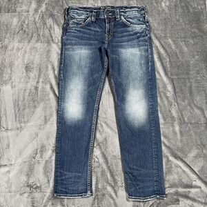 Silver Jeans Co. Eddie Jeans Mens 34x32 Blue Medium Wash Straight